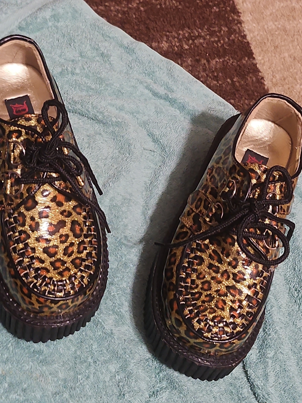 Authentic Demonia Leopard Print Platform Creepers Size 6 Brand New